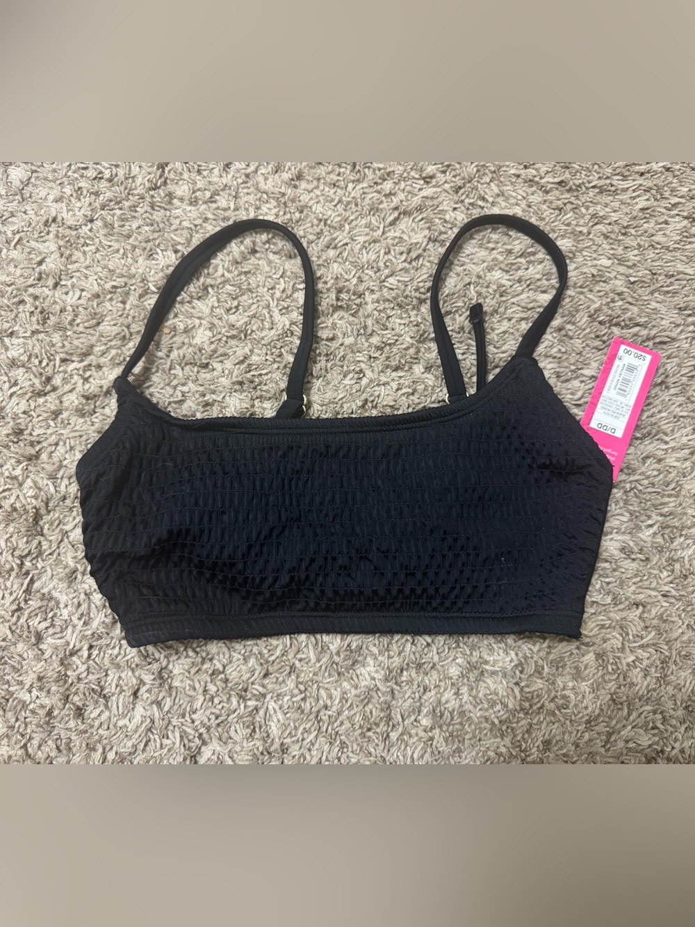 Xhilaration Black Textured Bikini Top